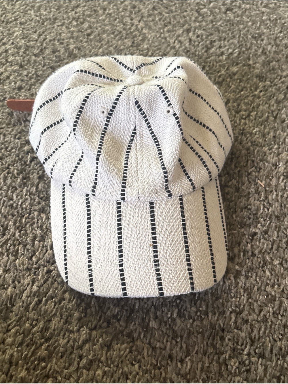 Striped White & Black Baseball Cap